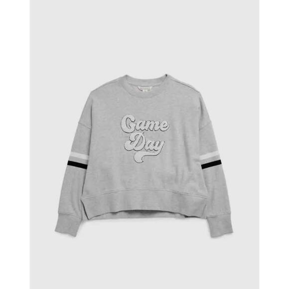 SHIRALEAH Sweaters - NEW SHIRALEAH women's game day relaxed sweatshirt in gray
